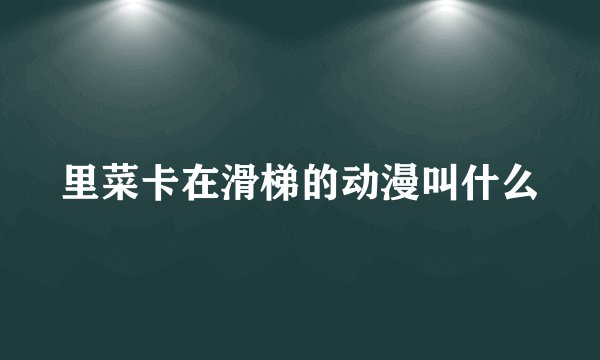 里菜卡在滑梯的动漫叫什么
