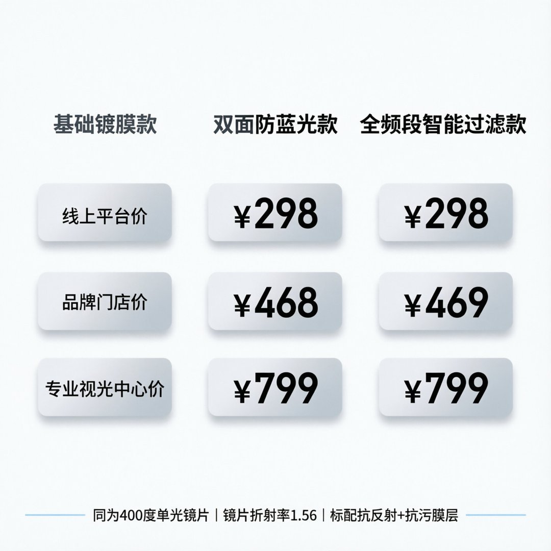 400度防蓝光镜片价格是多少