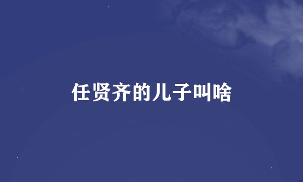 任贤齐的儿子叫啥