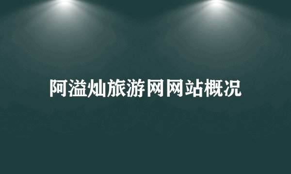 阿溢灿旅游网网站概况