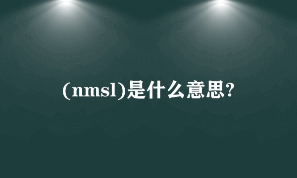 (nmsl)是什么意思?