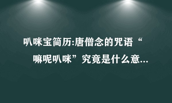 叭咪宝简历:唐僧念的咒语“唵嘛呢叭咪”究竟是什么意思？驾车乡？