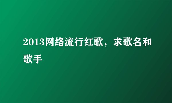 2013网络流行红歌，求歌名和歌手