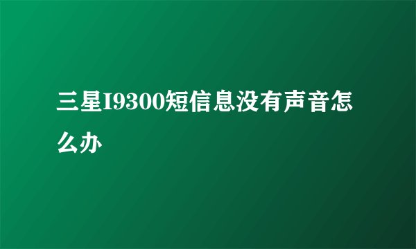 三星I9300短信息没有声音怎么办