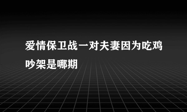 爱情保卫战一对夫妻因为吃鸡吵架是哪期