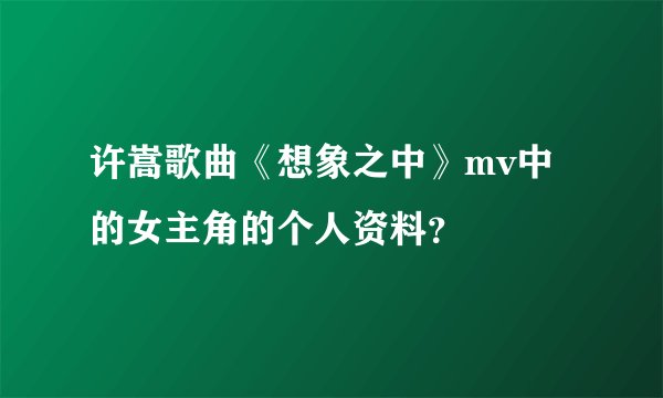 许嵩歌曲《想象之中》mv中的女主角的个人资料？
