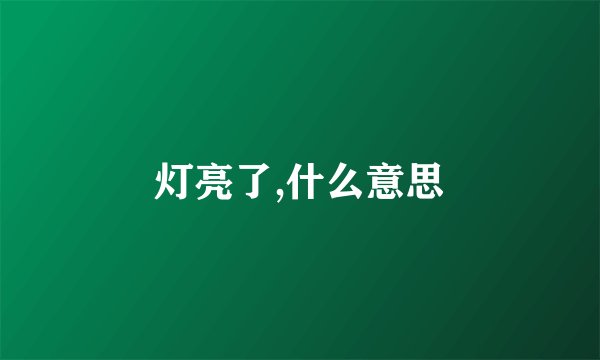 灯亮了,什么意思