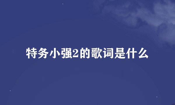 特务小强2的歌词是什么