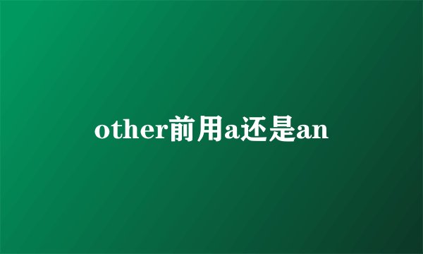 other前用a还是an