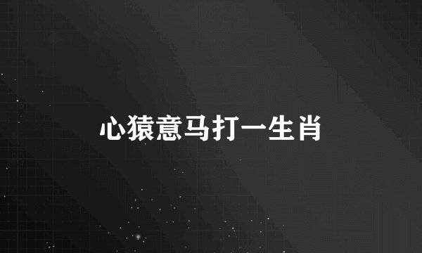 心猿意马打一生肖