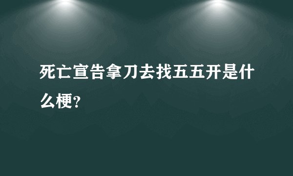 死亡宣告拿刀去找五五开是什么梗？