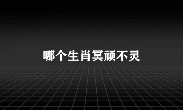 哪个生肖冥顽不灵