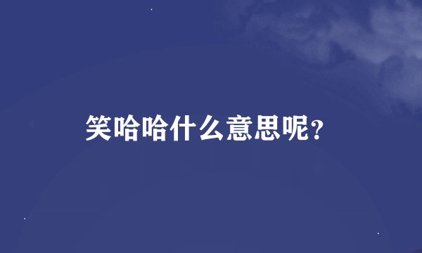 笑哈哈什么意思呢？