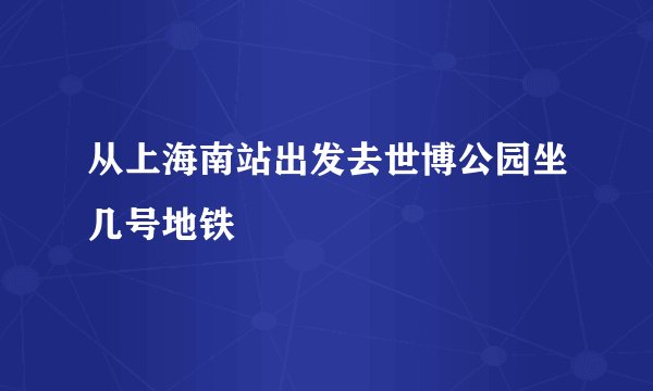从上海南站出发去世博公园坐几号地铁