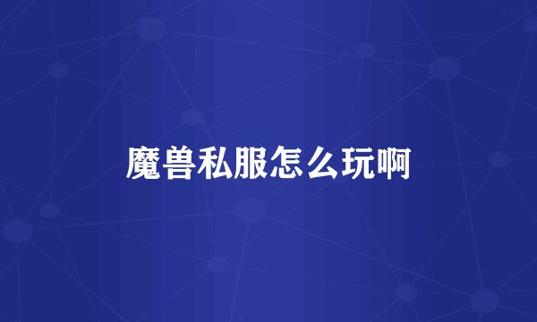 魔兽私服怎么玩啊