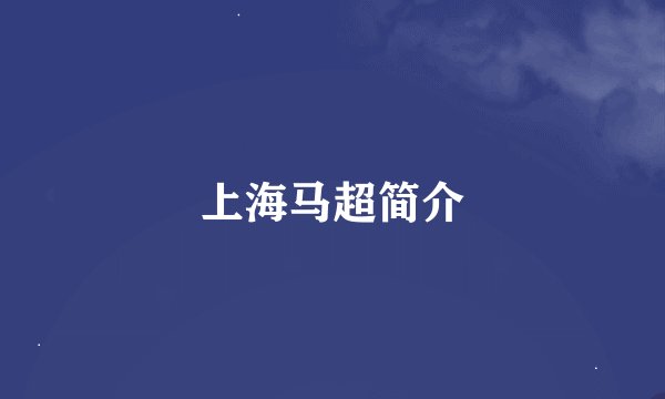 上海马超简介