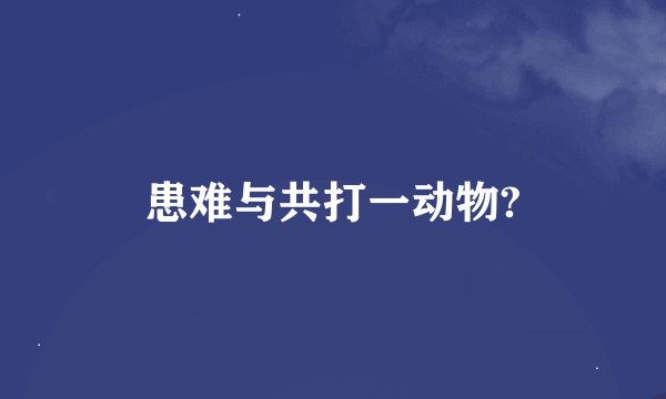 患难与共打一动物?
