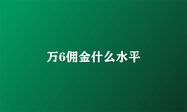 万6佣金什么水平