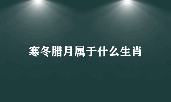 寒冬腊月属于什么生肖