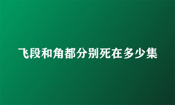 飞段和角都分别死在多少集
