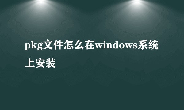 pkg文件怎么在windows系统上安装