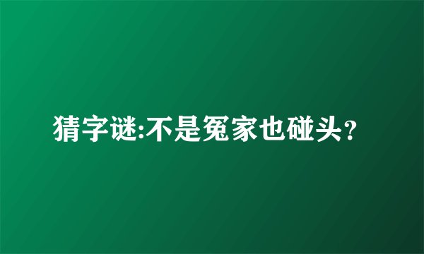 猜字谜:不是冤家也碰头？