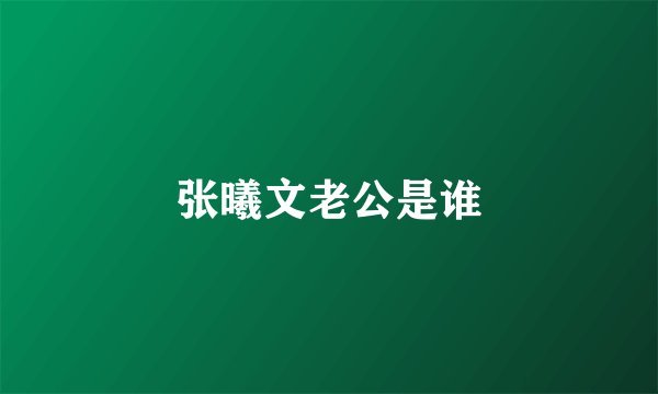 张曦文老公是谁
