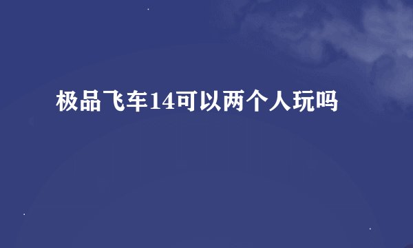 极品飞车14可以两个人玩吗