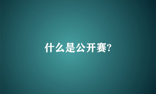 什么是公开赛?