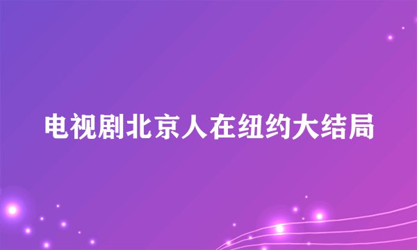 电视剧北京人在纽约大结局