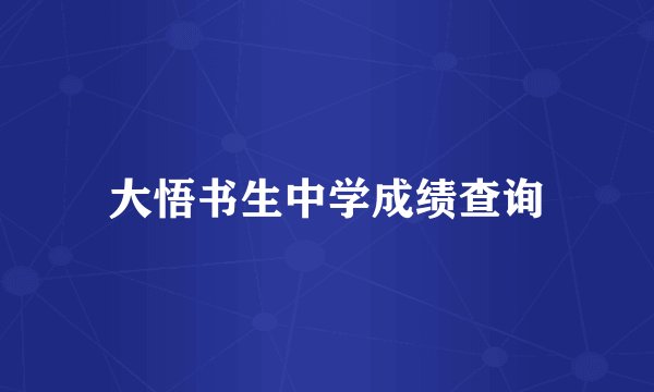 大悟书生中学成绩查询