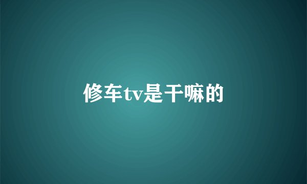 修车tv是干嘛的