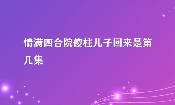 情满四合院傻柱儿子回来是第几集