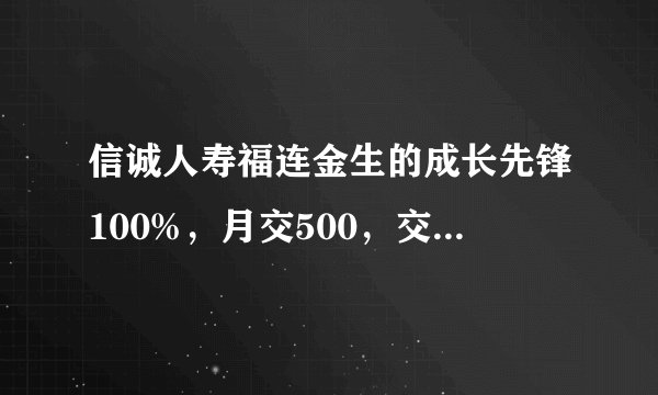 信诚人寿福连金生的成长先锋100%，月交500，交期10年，保险金额12万，10年后可否一次拿回12万？