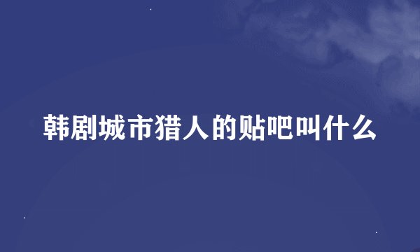 韩剧城市猎人的贴吧叫什么
