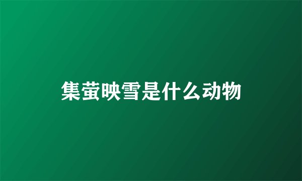 集萤映雪是什么动物