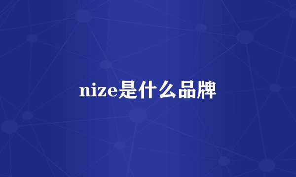 nize是什么品牌