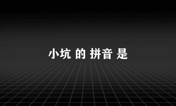 小坑 的 拼音 是