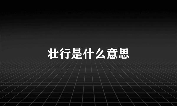 壮行是什么意思