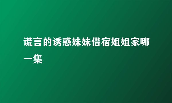 谎言的诱惑妹妹借宿姐姐家哪一集