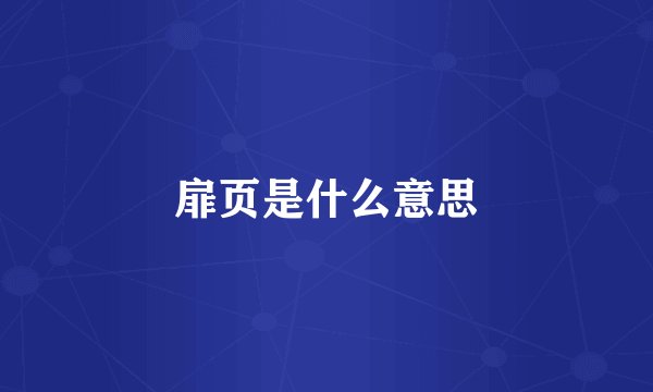 扉页是什么意思