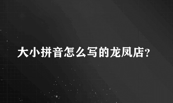 大小拼音怎么写的龙凤店？