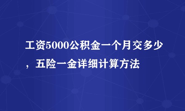 工资5000公积金一个月交多少，五险一金详细计算方法