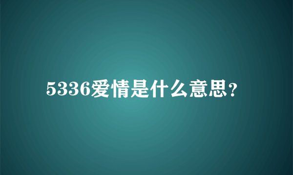 5336爱情是什么意思？