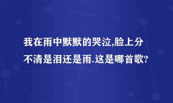 我在雨中默默的哭泣,脸上分不清是泪还是雨.这是哪首歌?