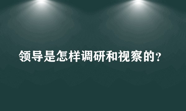 领导是怎样调研和视察的?