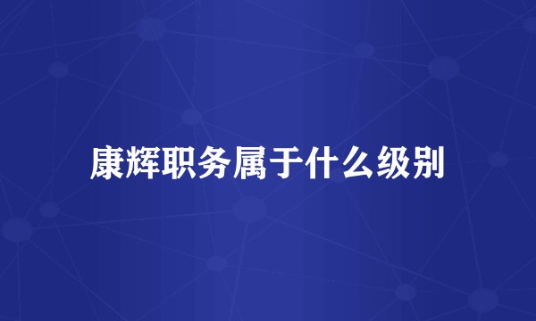 康辉职务属于什么级别