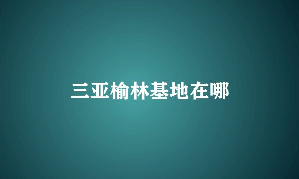 三亚榆林基地在哪