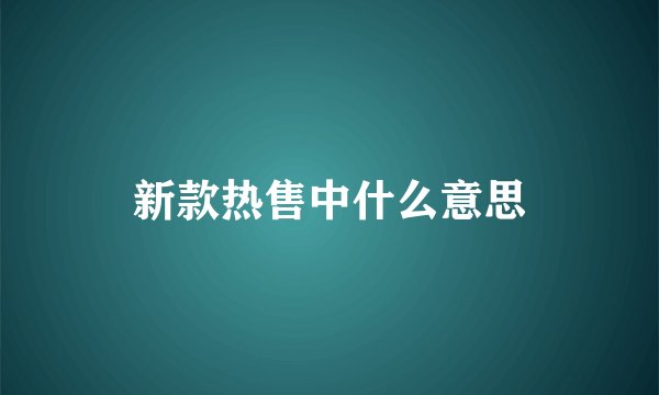 新款热售中什么意思