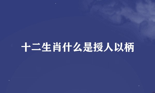 十二生肖什么是授人以柄